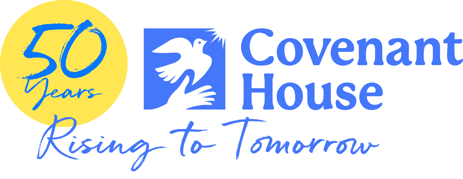 Covenant House 50th Anniversary Rising to Tomorrow logo