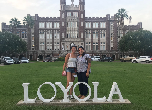 Angelyss and Carolina at Loyola University