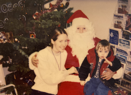 April and son with Santa at Covenant House