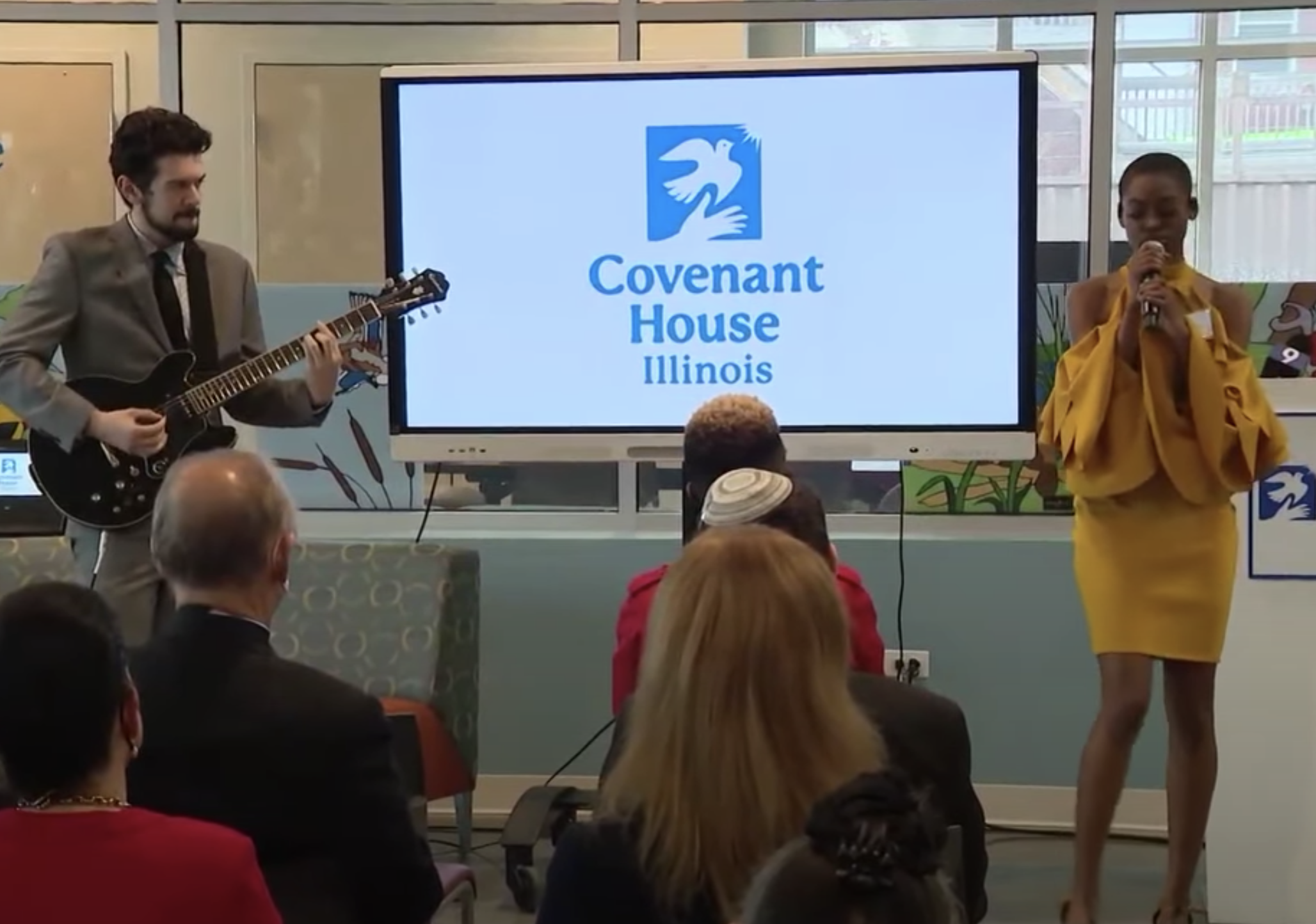 Musicians at Covenant House Illinois' ribbon-cutting celebration